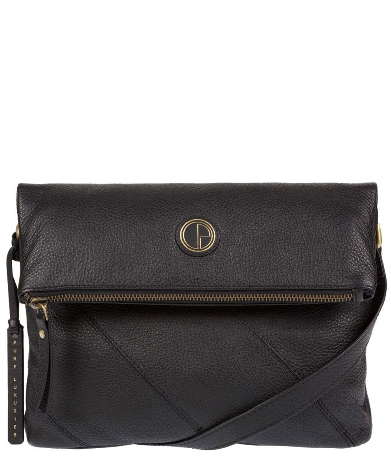 'Korin' Black Leather Cross Body Bag