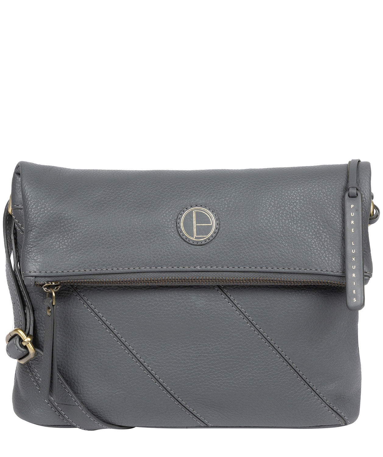 'Korin' Grey Leather Cross Body Bag Pure Luxuries London