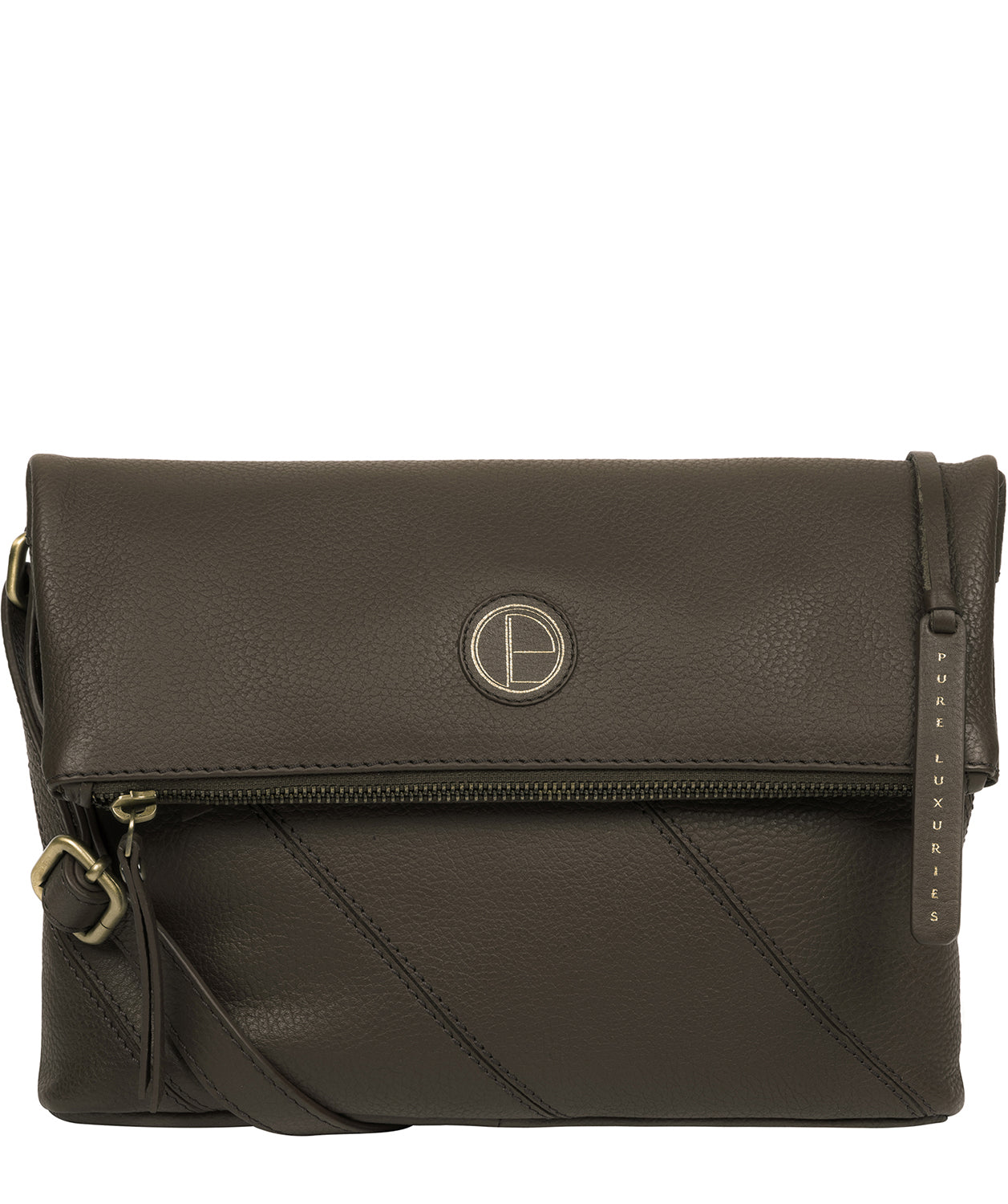 'Korin' Olive Leather Cross Body Bag Pure Luxuries London