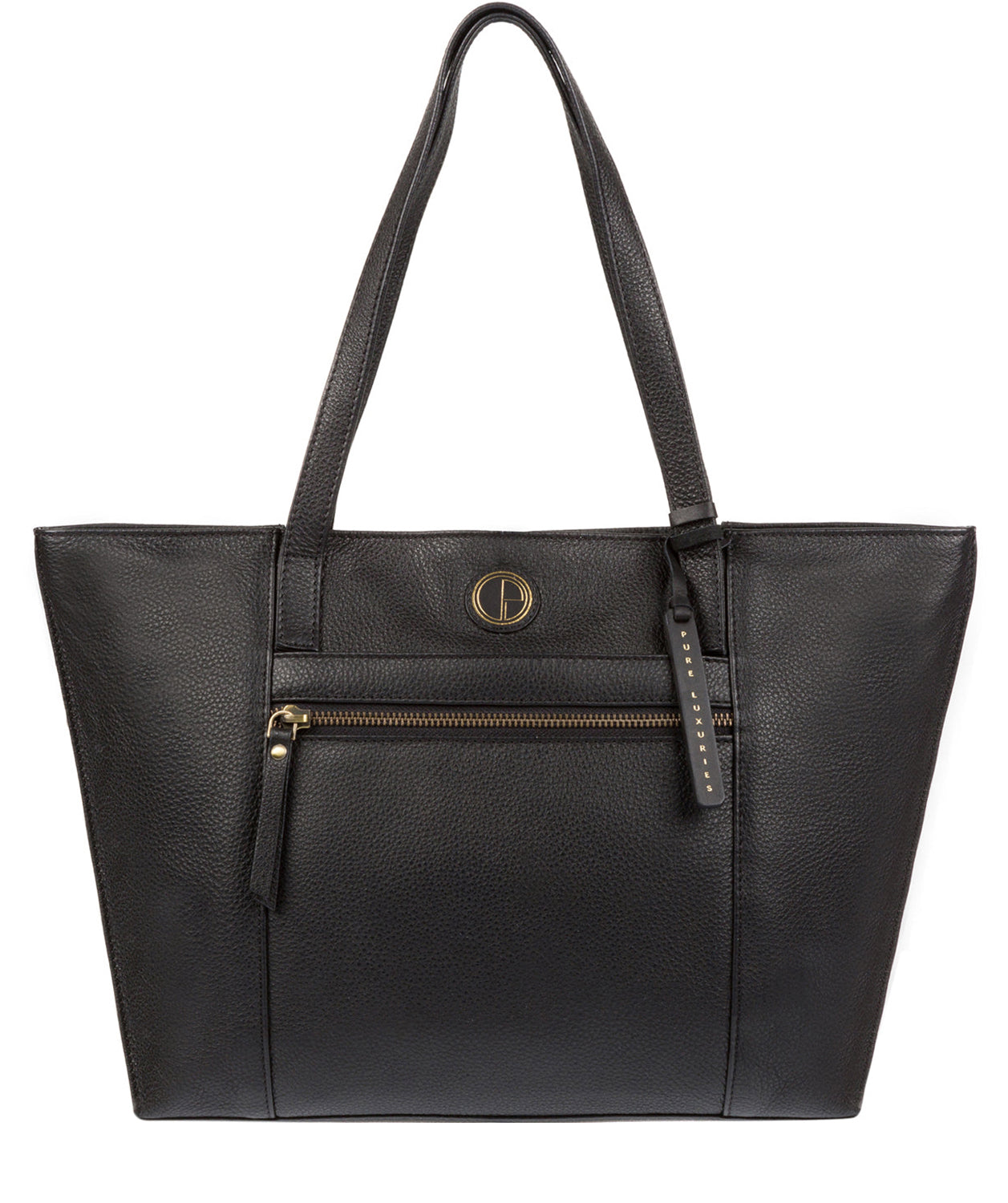 'Skye' Black Leather Tote Bag