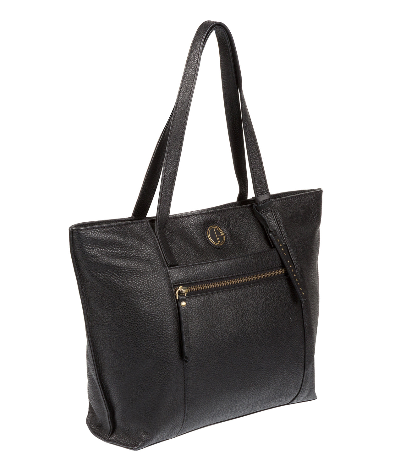 'Skye' Black Leather Tote Bag