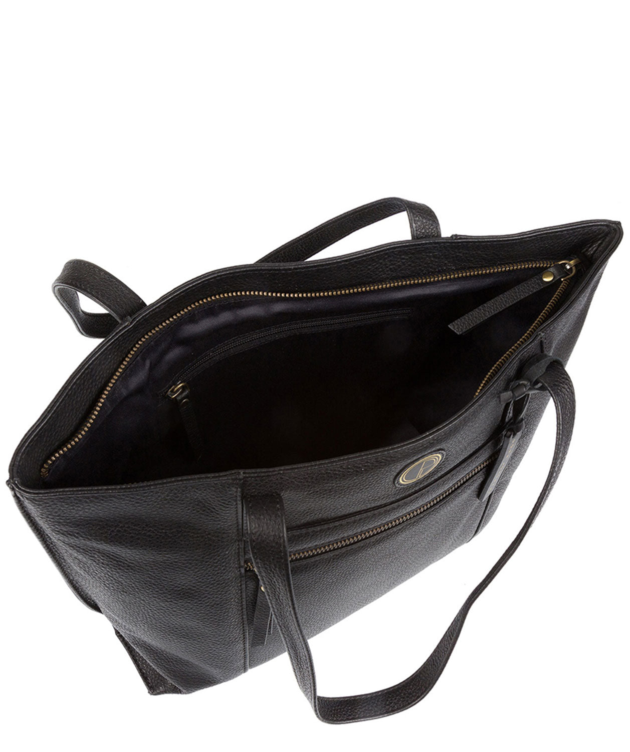 'Skye' Black Leather Tote Bag