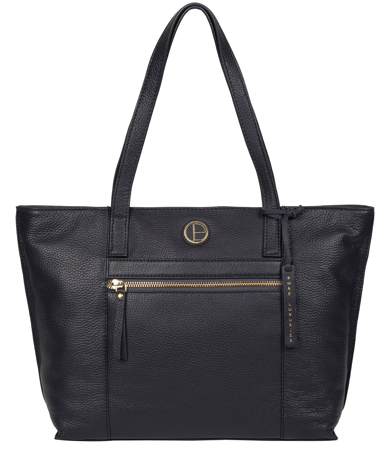 'Skye' Navy Leather Tote Bag Pure Luxuries London