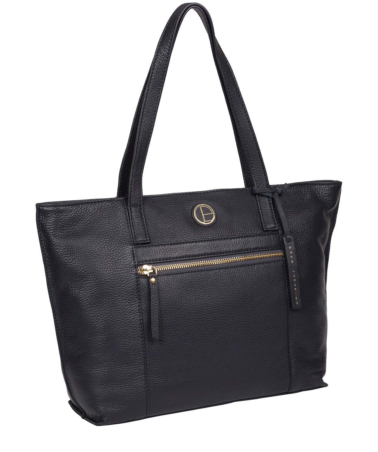 'Skye' Navy Leather Tote Bag Pure Luxuries London