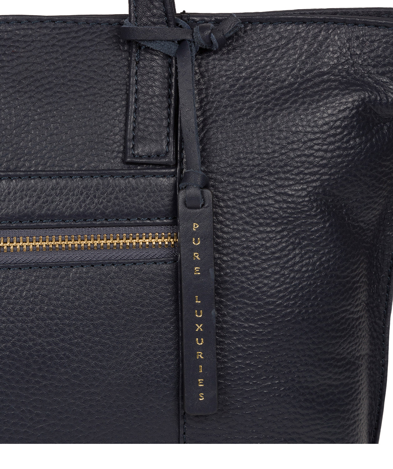 'Skye' Navy Leather Tote Bag Pure Luxuries London