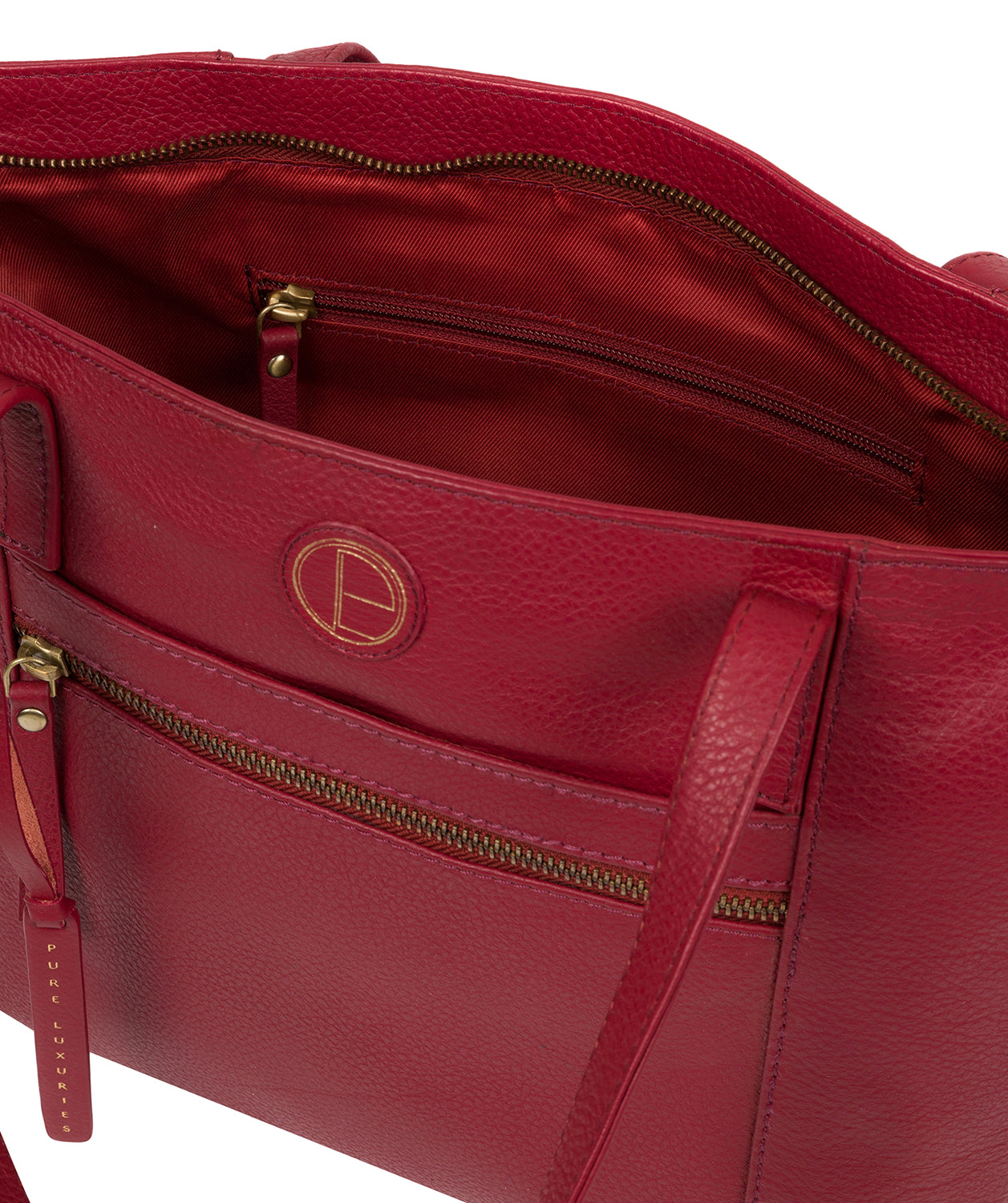 'Skye' Red Leather Tote Bag Pure Luxuries London