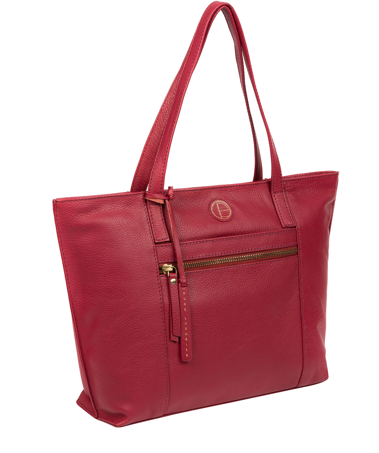 'Skye' Red Leather Tote Bag Pure Luxuries London