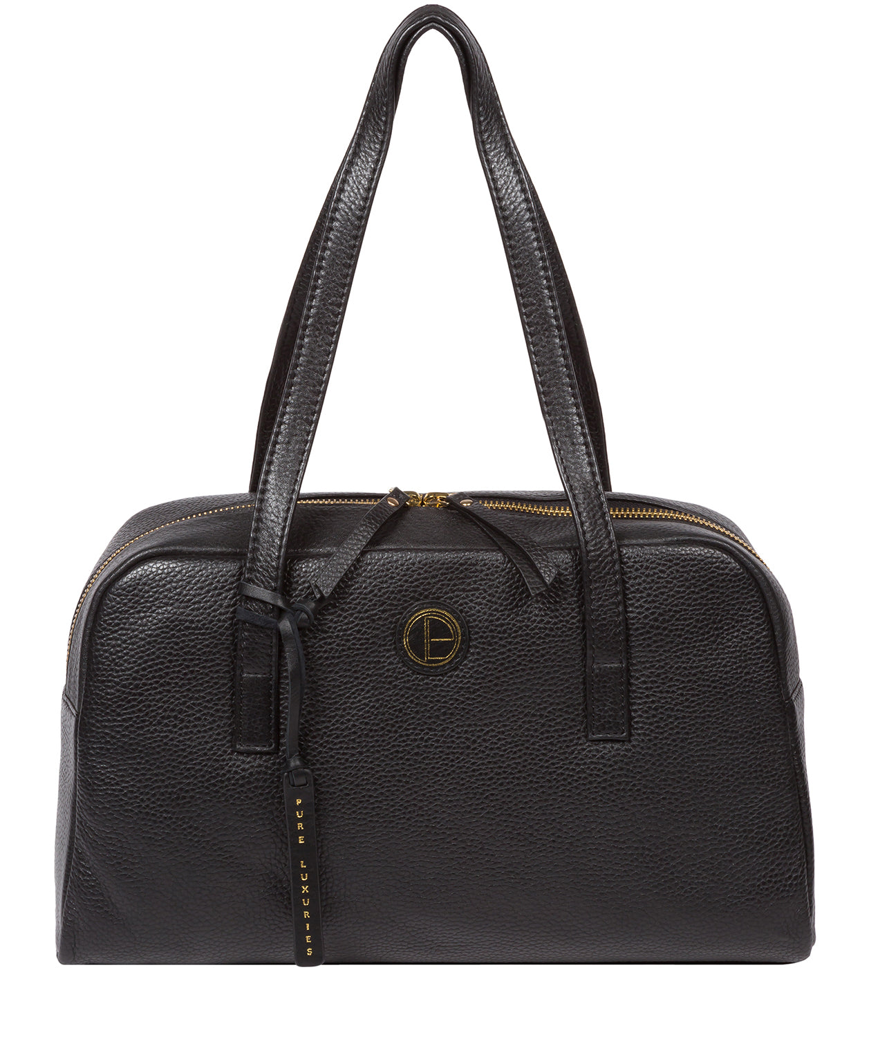 'Pitunia' Black Leather Handbag