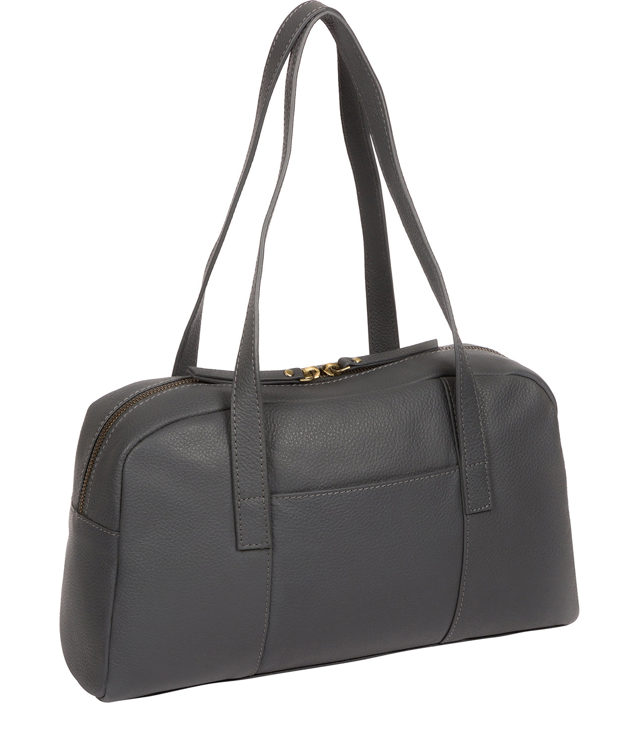 'Pitunia' Grey Leather Handbag Pure Luxuries London