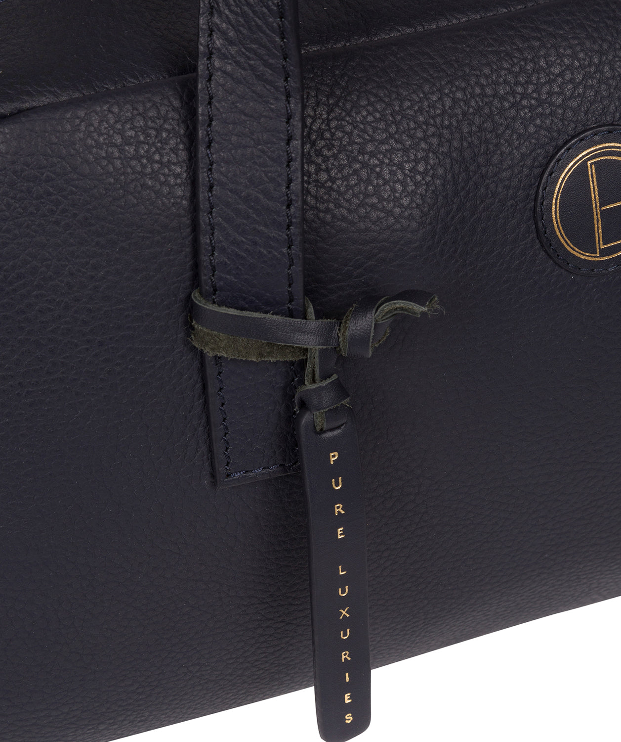 'Pitunia' Navy Leather Handbag Pure Luxuries London