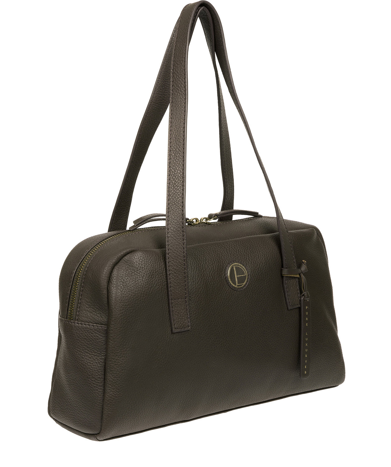 'Pitunia' Olive Leather Handbag Pure Luxuries London