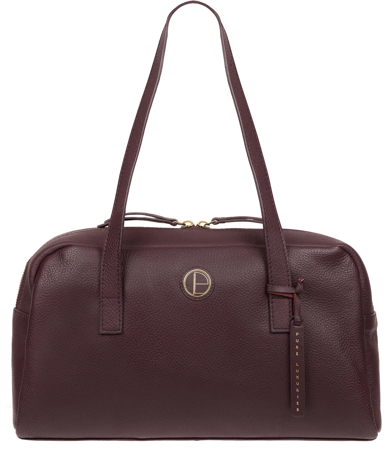 'Pitunia' Plum Leather Handbag Pure Luxuries London