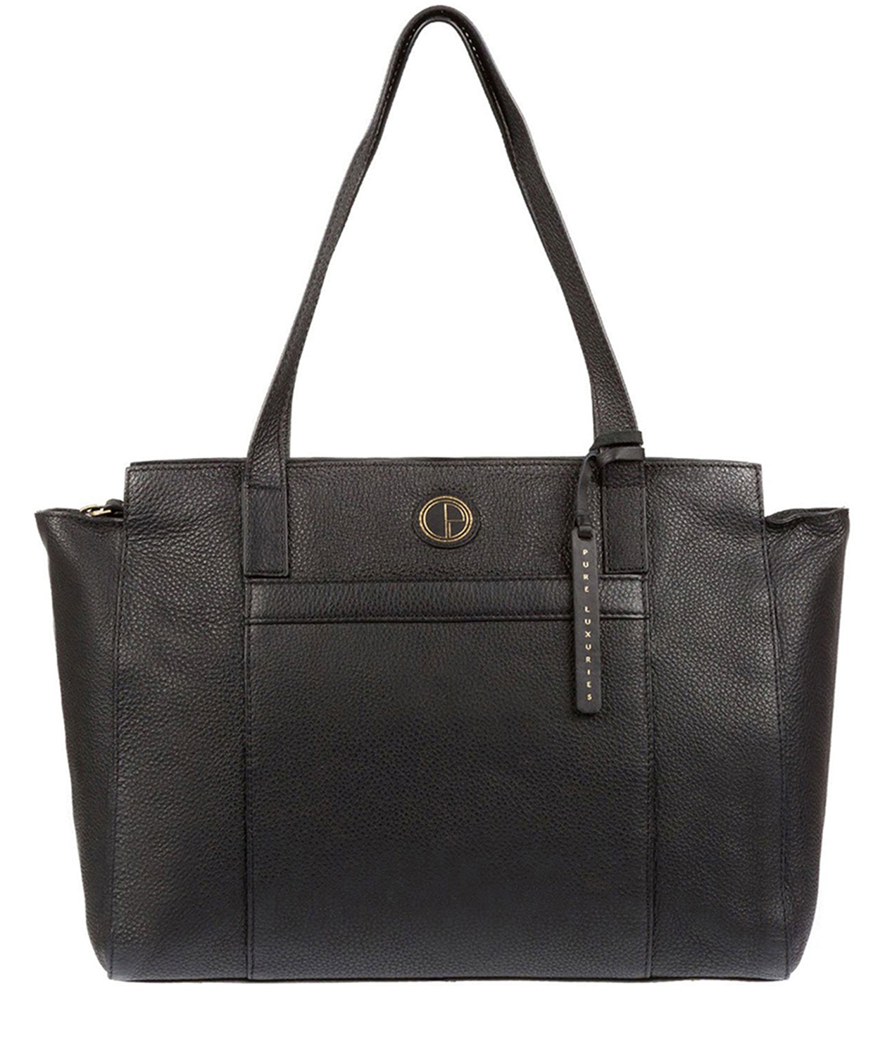 'Dusk' Black Leather Handbag