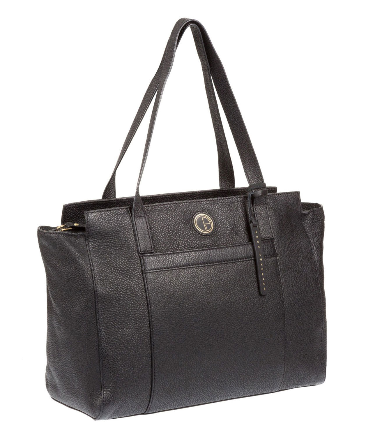 'Dusk' Black Leather Handbag