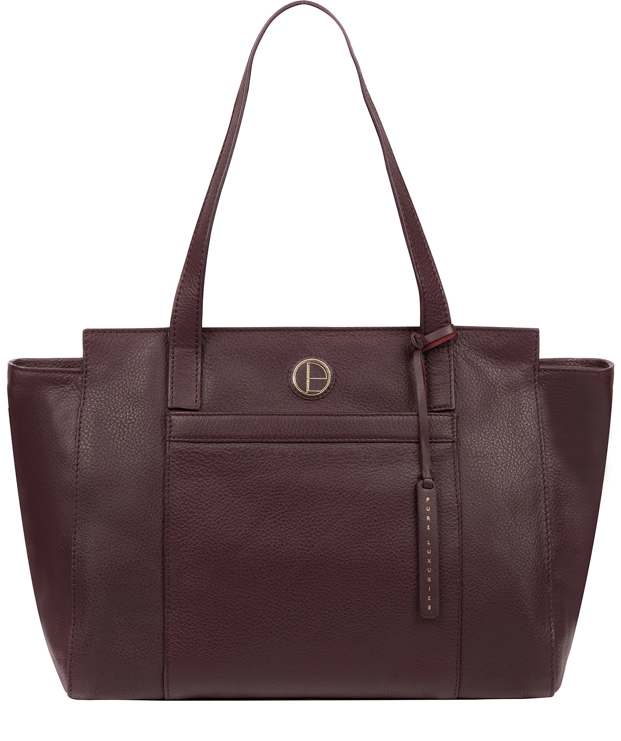 'Dusk' Plum Leather Shoulder Bag image 1