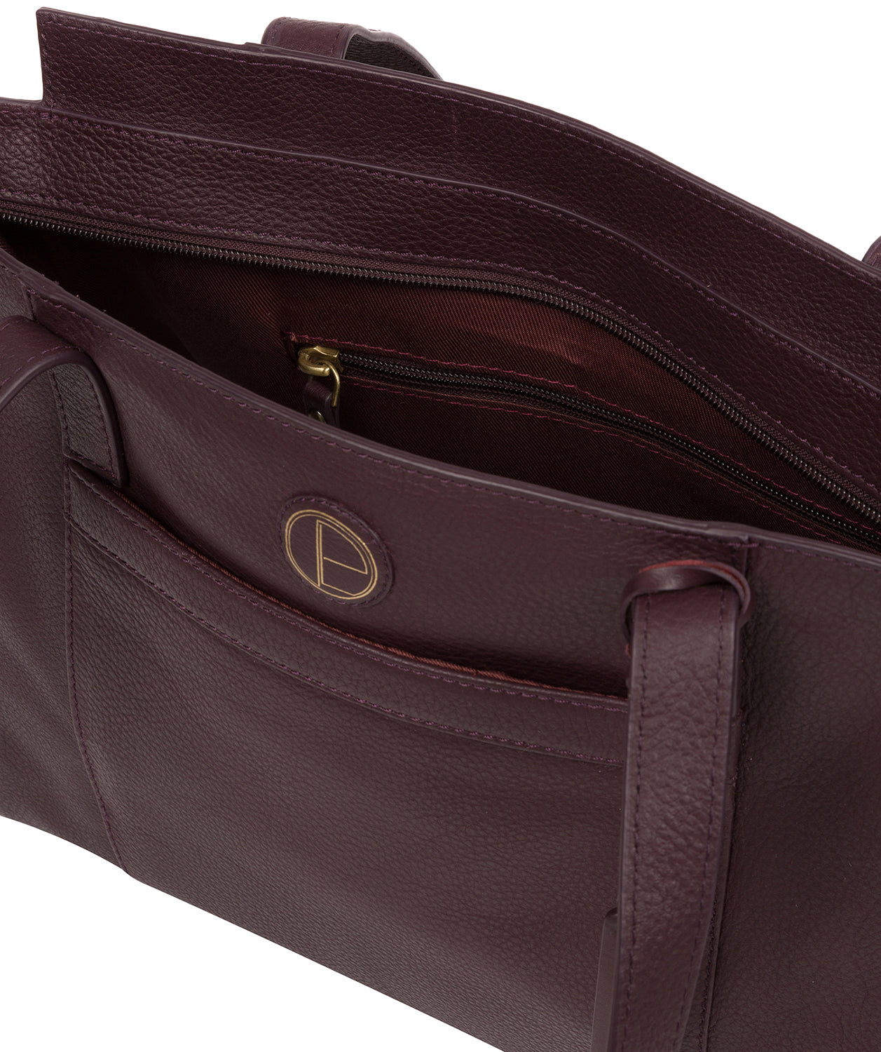 'Dusk' Plum Leather Shoulder Bag image 4