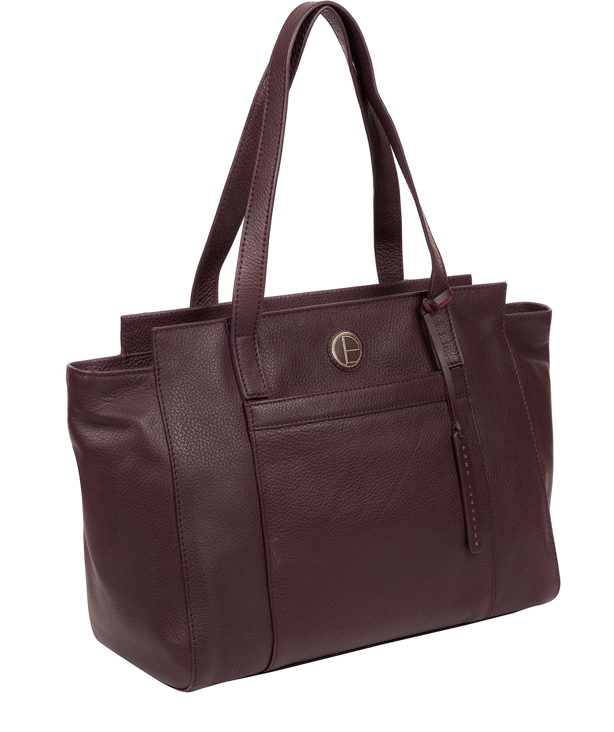 'Dusk' Plum Leather Shoulder Bag image 6