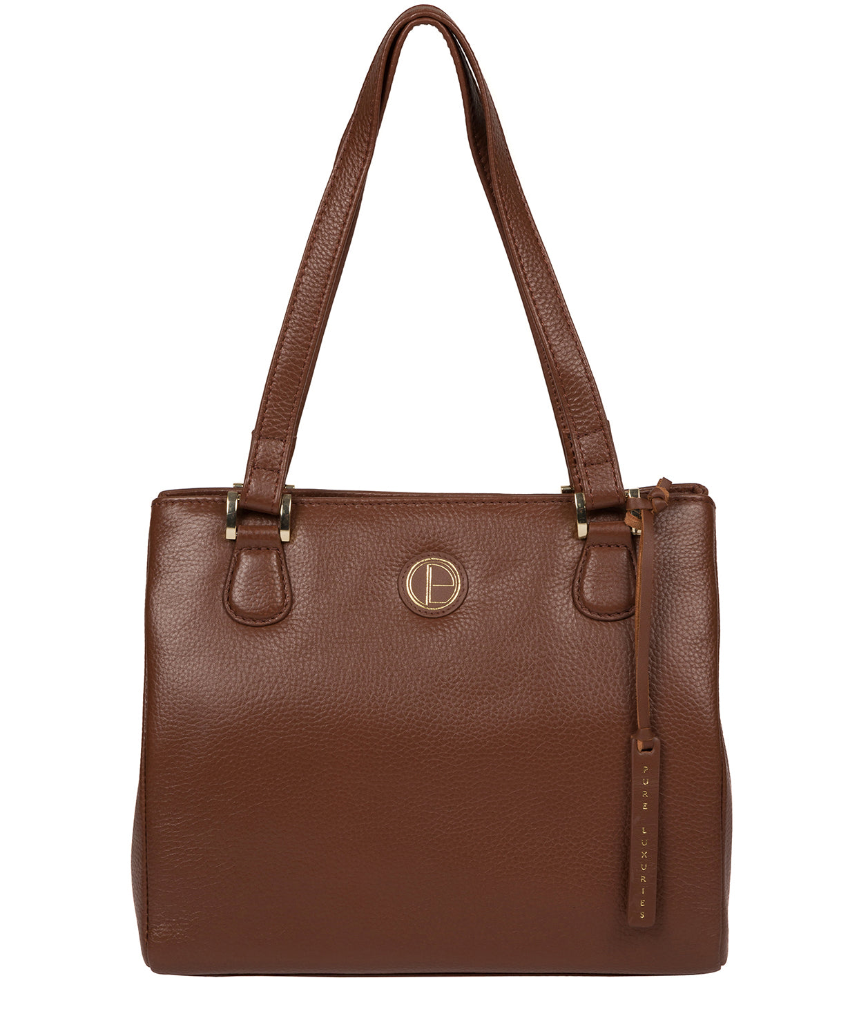 'Milana' Dark Tan Leather Handbag Pure Luxuries London