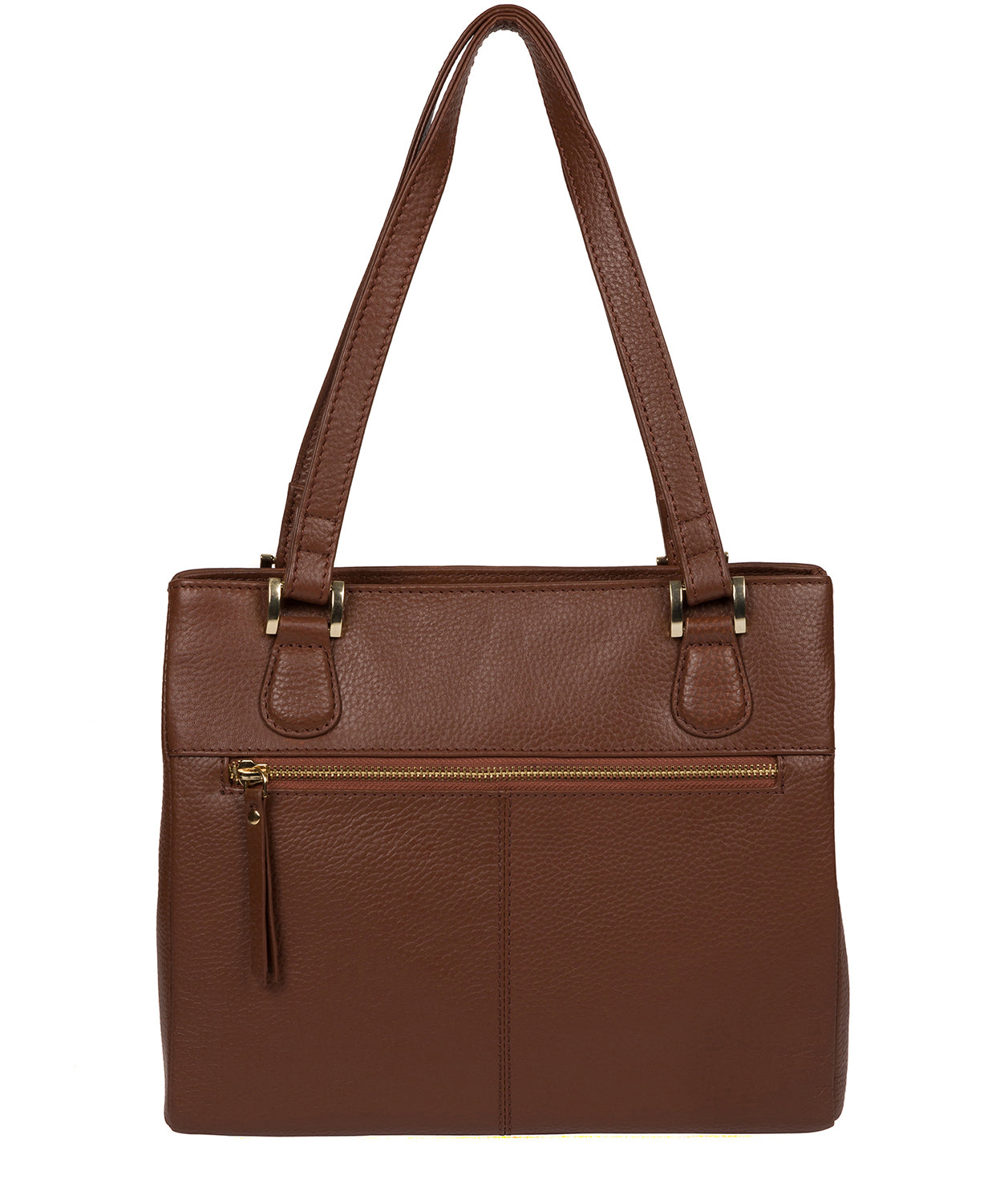 'Milana' Dark Tan Leather Handbag Pure Luxuries London