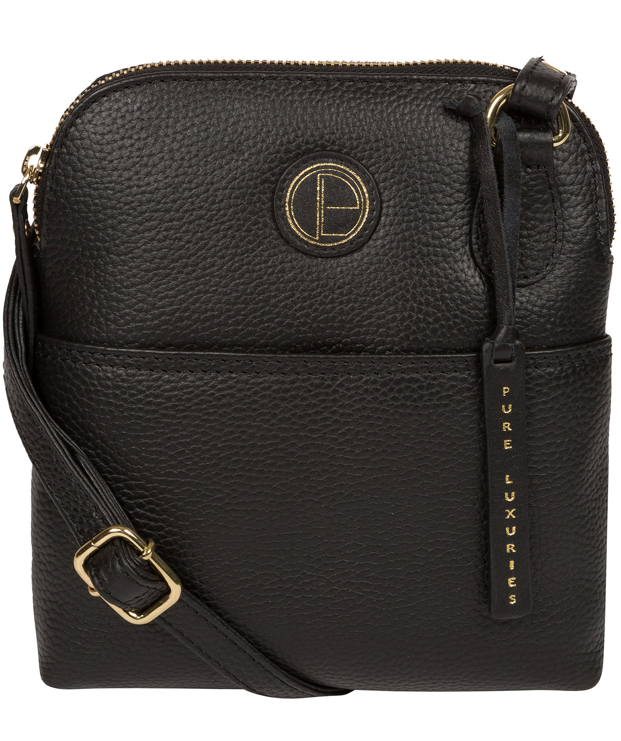 'Orsola' Black Leather Cross Body Bag image 1