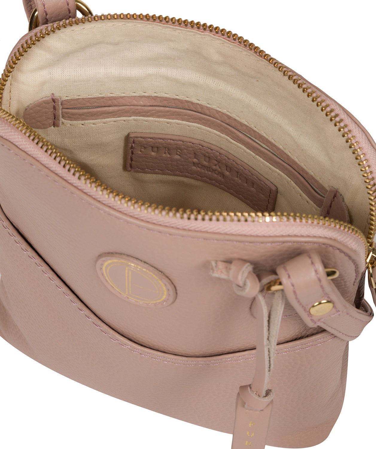 'Orsola' Blush Pink Leather Cross Body Bag image 4