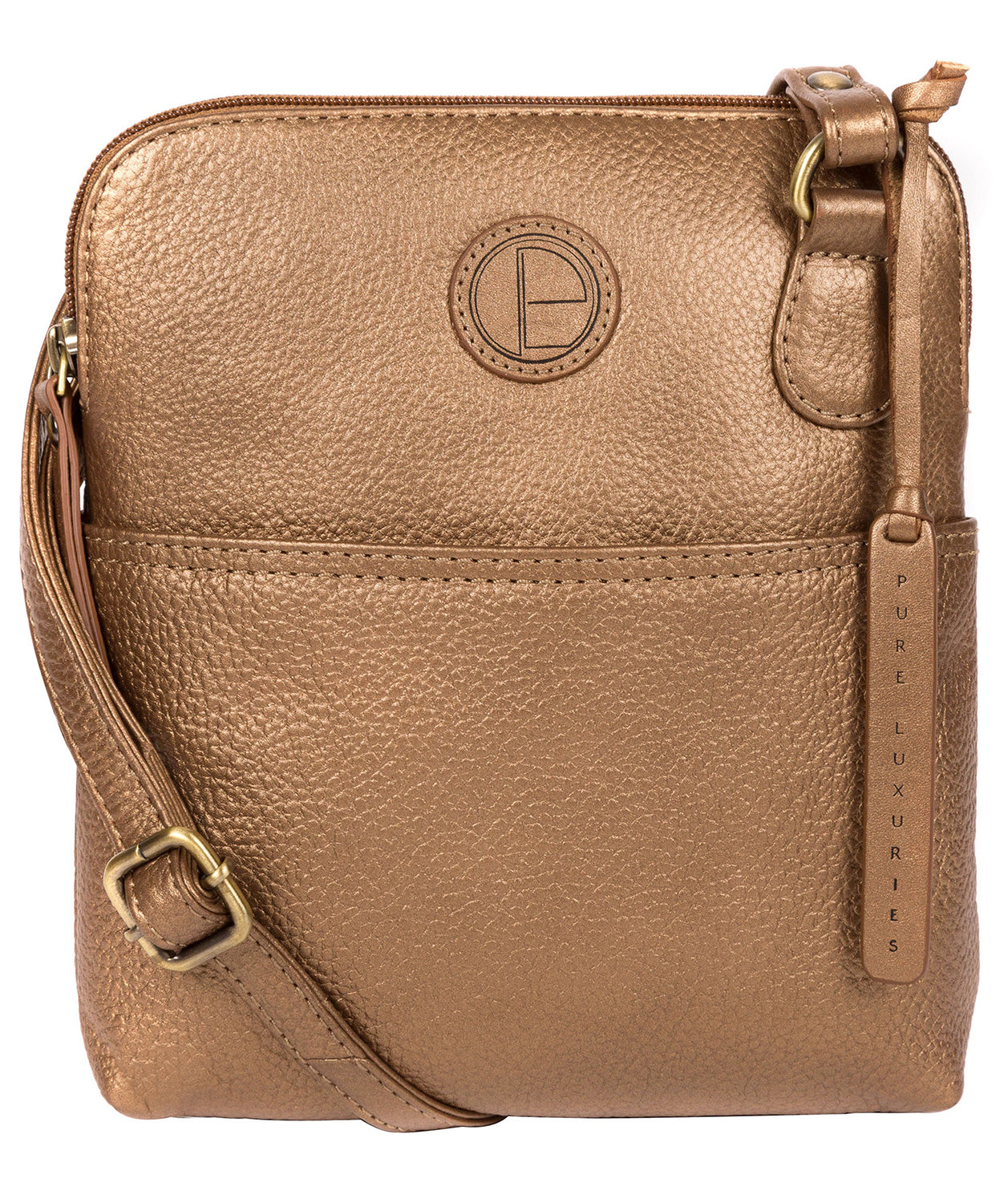 'Orsola' Bronze Gold Leather Cross Body Bag image 1