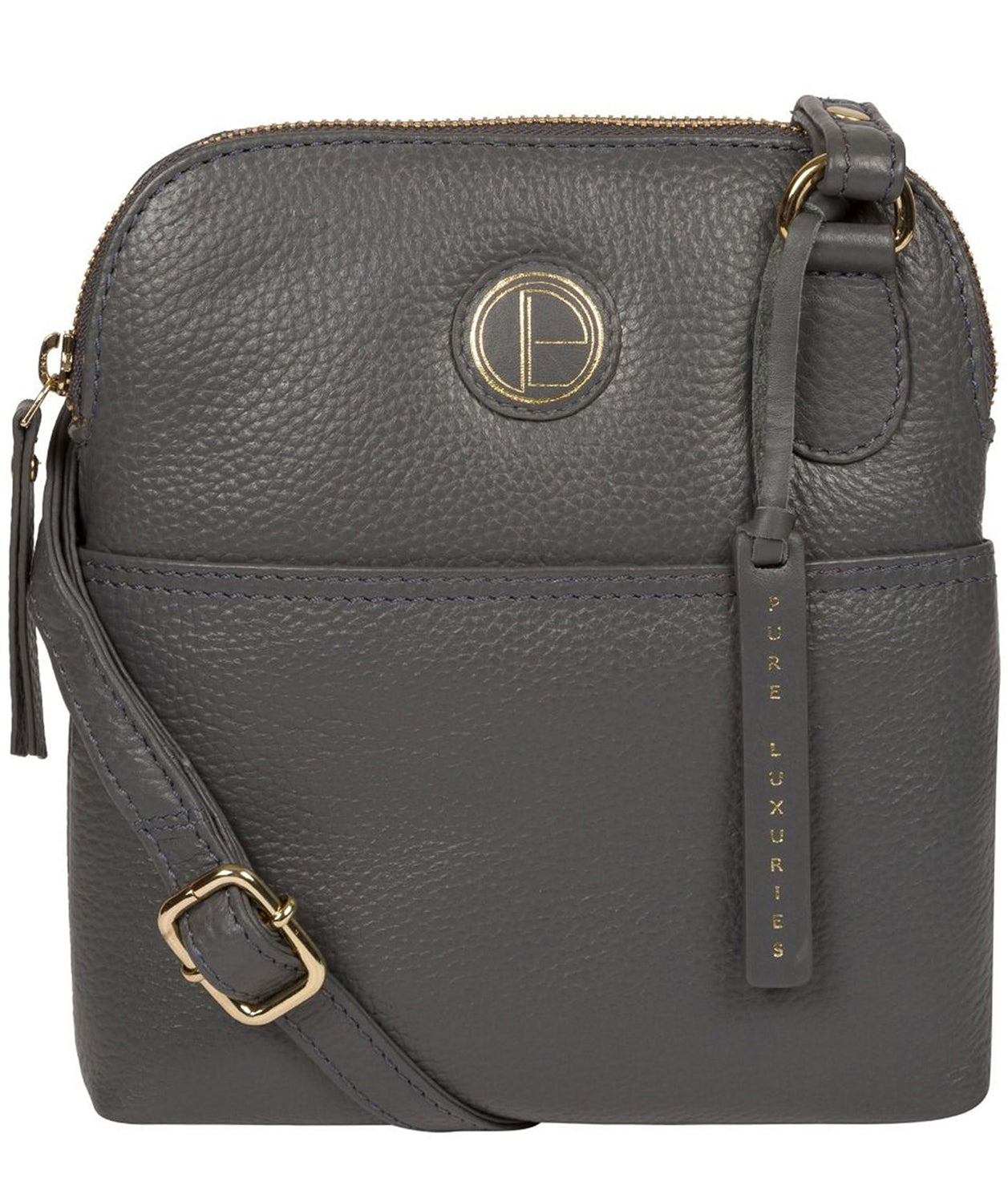 'Orsola' Grey Leather Cross Body Bag