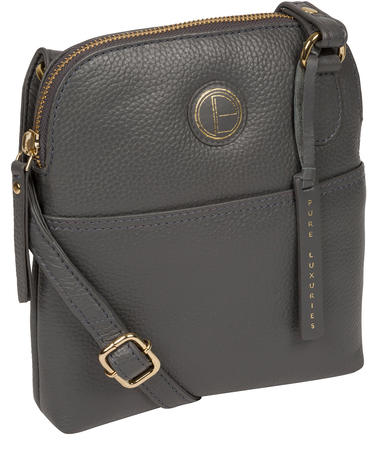 'Orsola' Grey Leather Cross Body Bag Pure Luxuries London