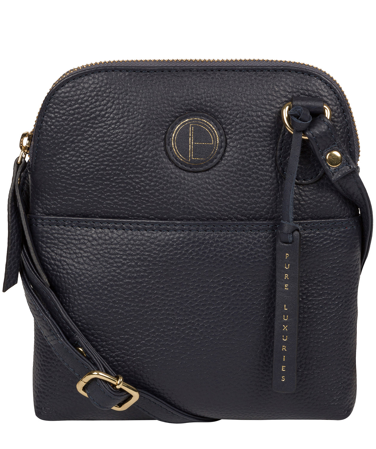 'Orsola' Navy Leather Cross Body Bag Pure Luxuries London