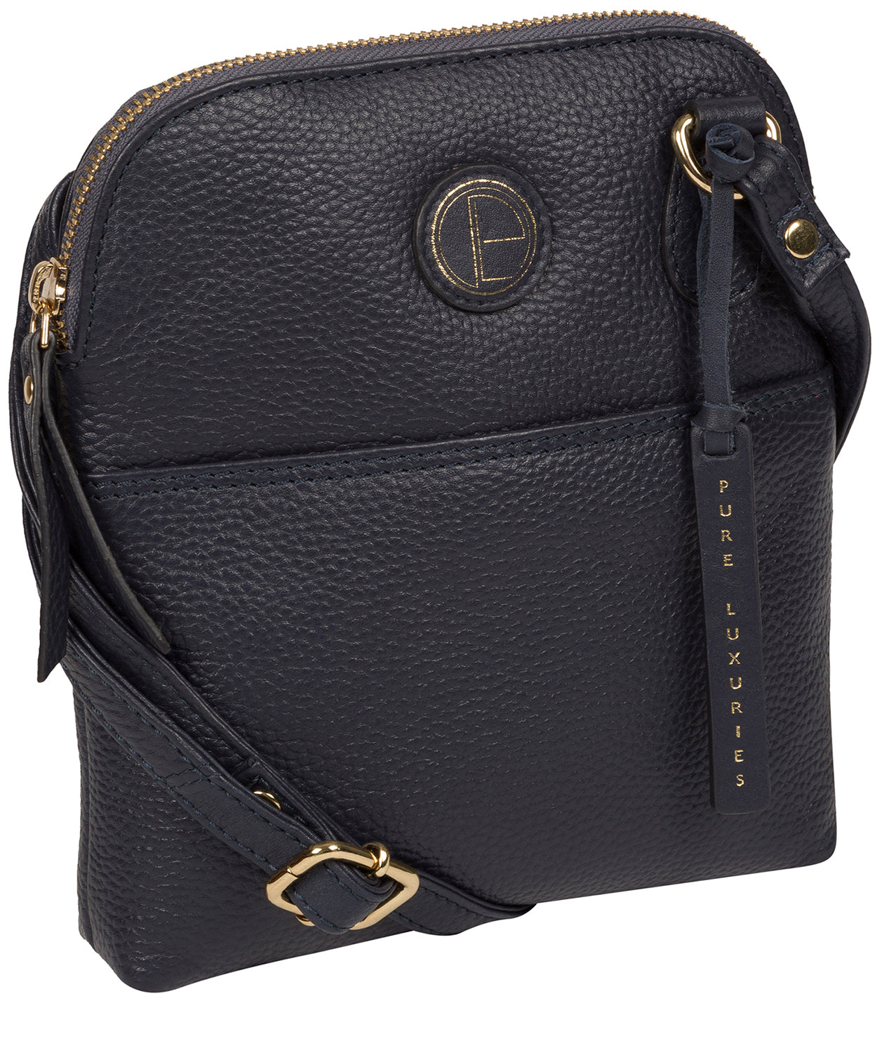 'Orsola' Navy Leather Cross Body Bag Pure Luxuries London