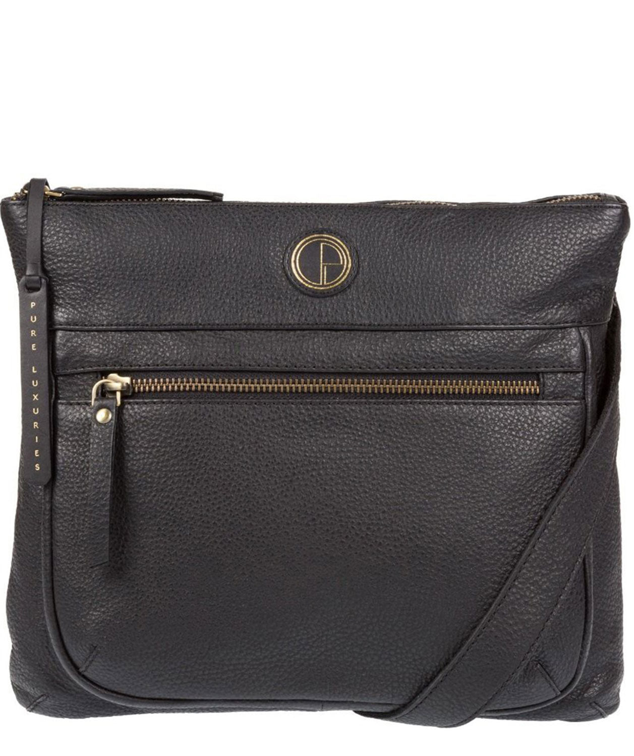 'Serenity' Black Leather Cross Body Bag