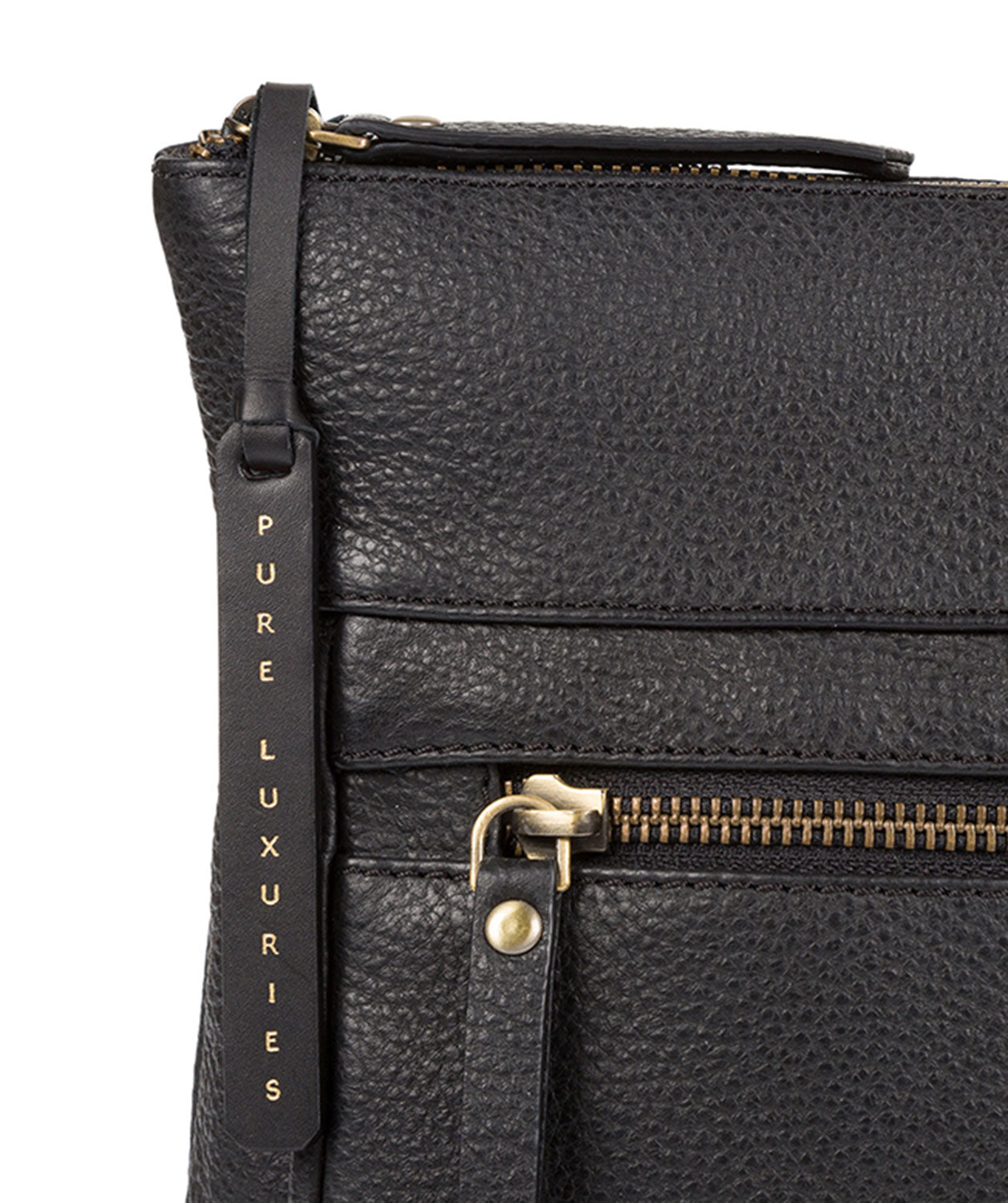 'Serenity' Black Leather Cross Body Bag