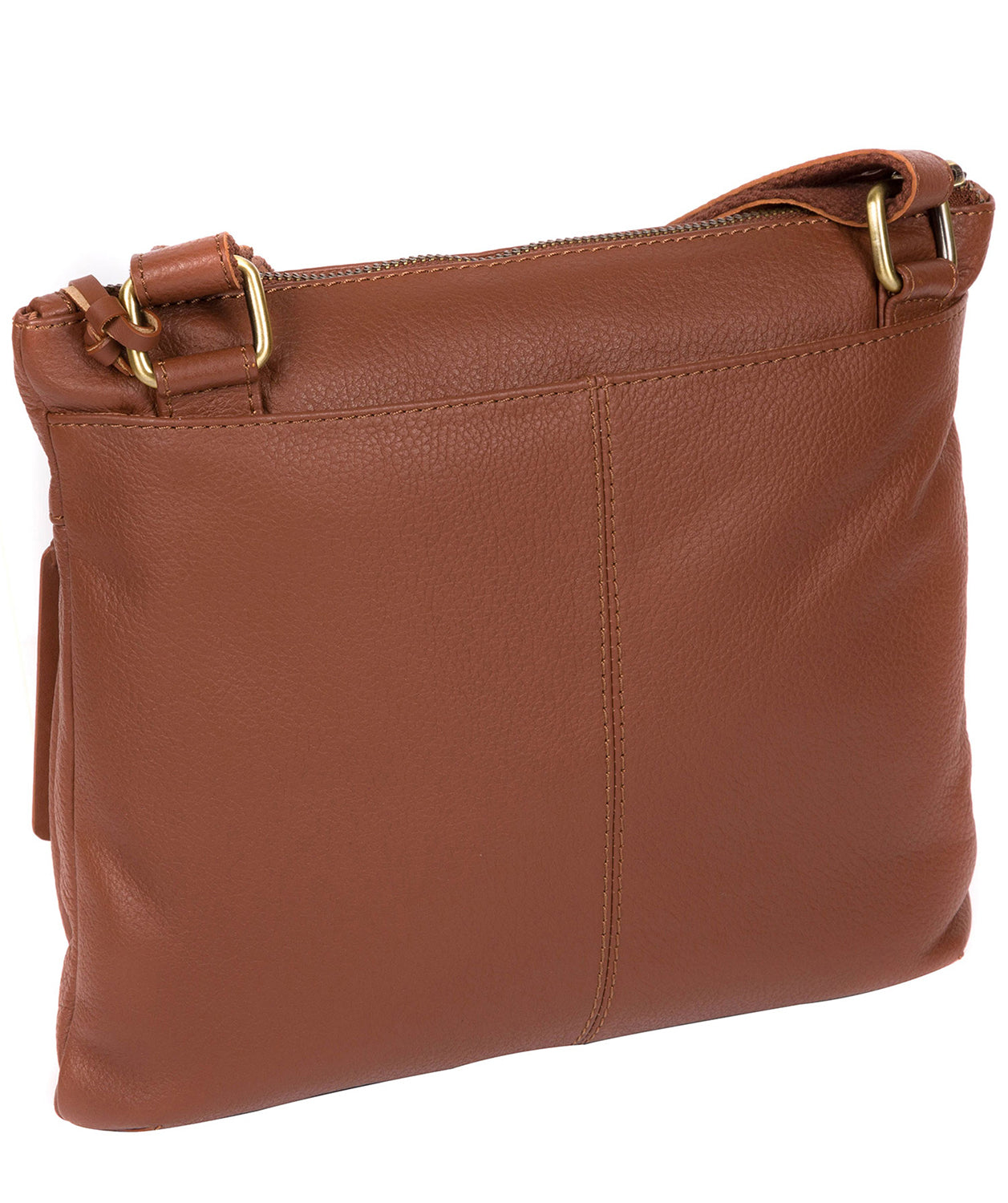 'Serenity' Dark Tan Leather Cross Body Bag Pure Luxuries London