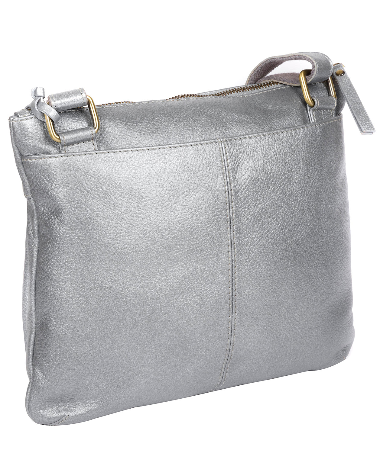 'Serenity' Metallic Silver Leather Cross Body Bag image 3