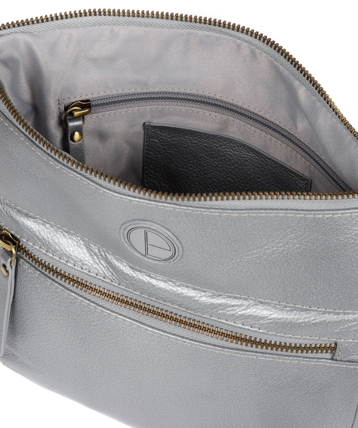 'Serenity' Metallic Silver Leather Cross Body Bag image 4