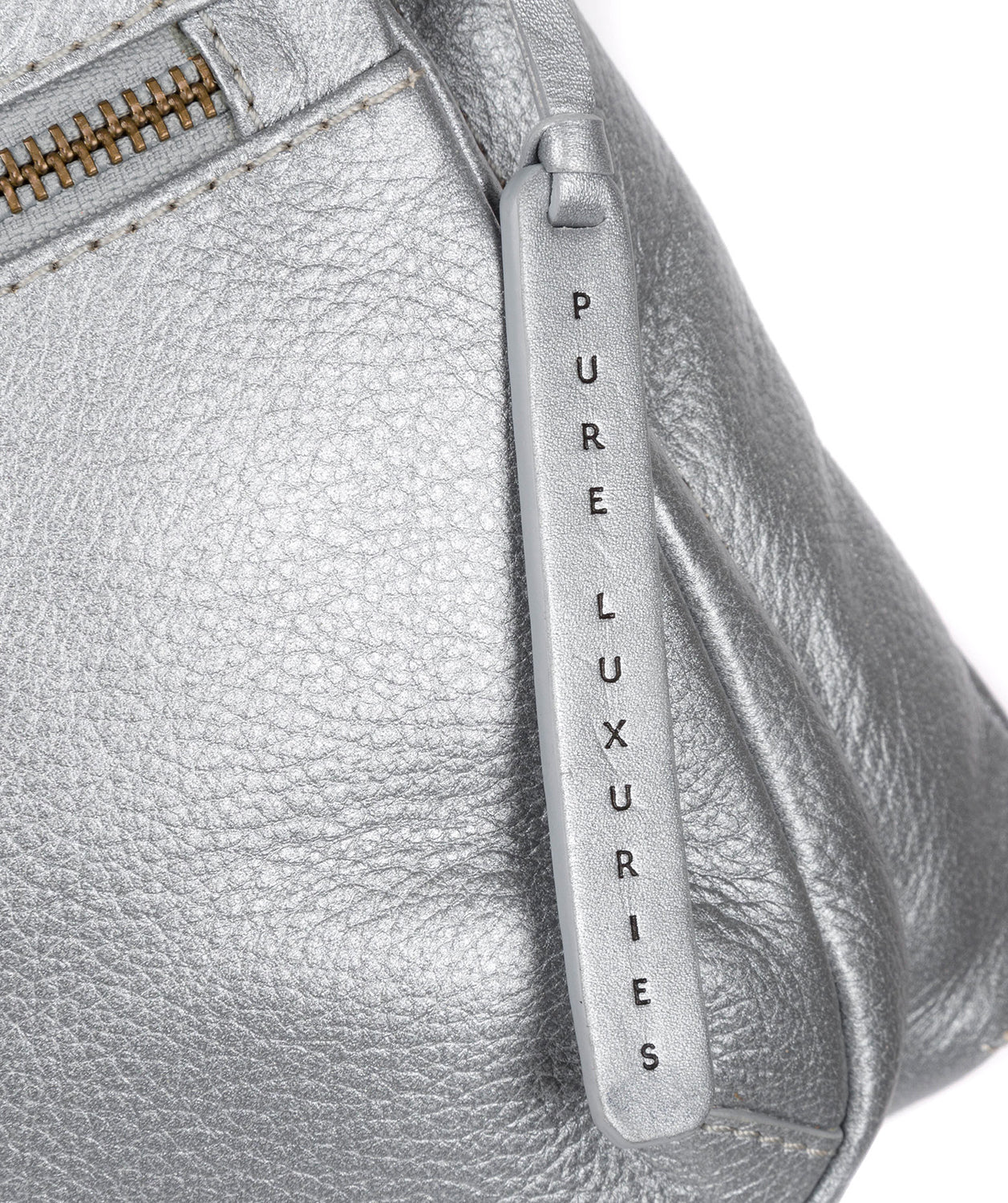 'Serenity' Metallic Silver Leather Cross Body Bag image 5