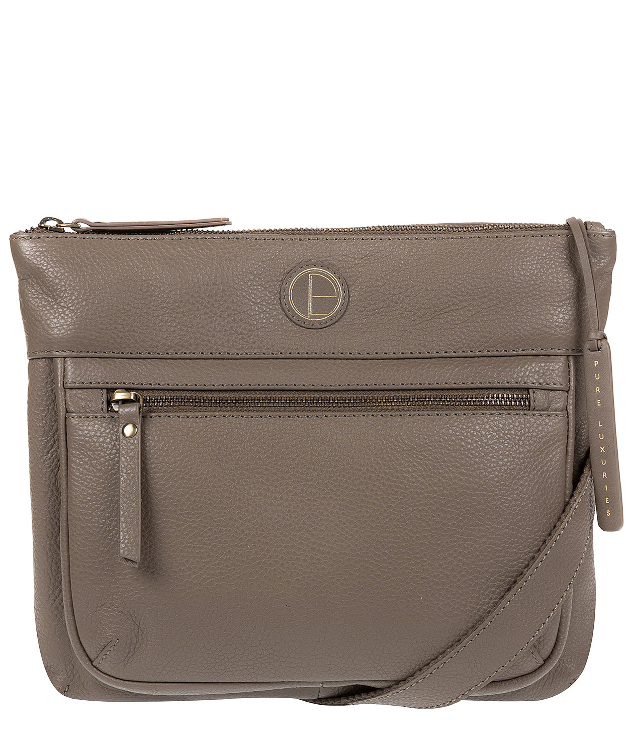 'Serenity' Taupe Leather Cross Body Bag Pure Luxuries London