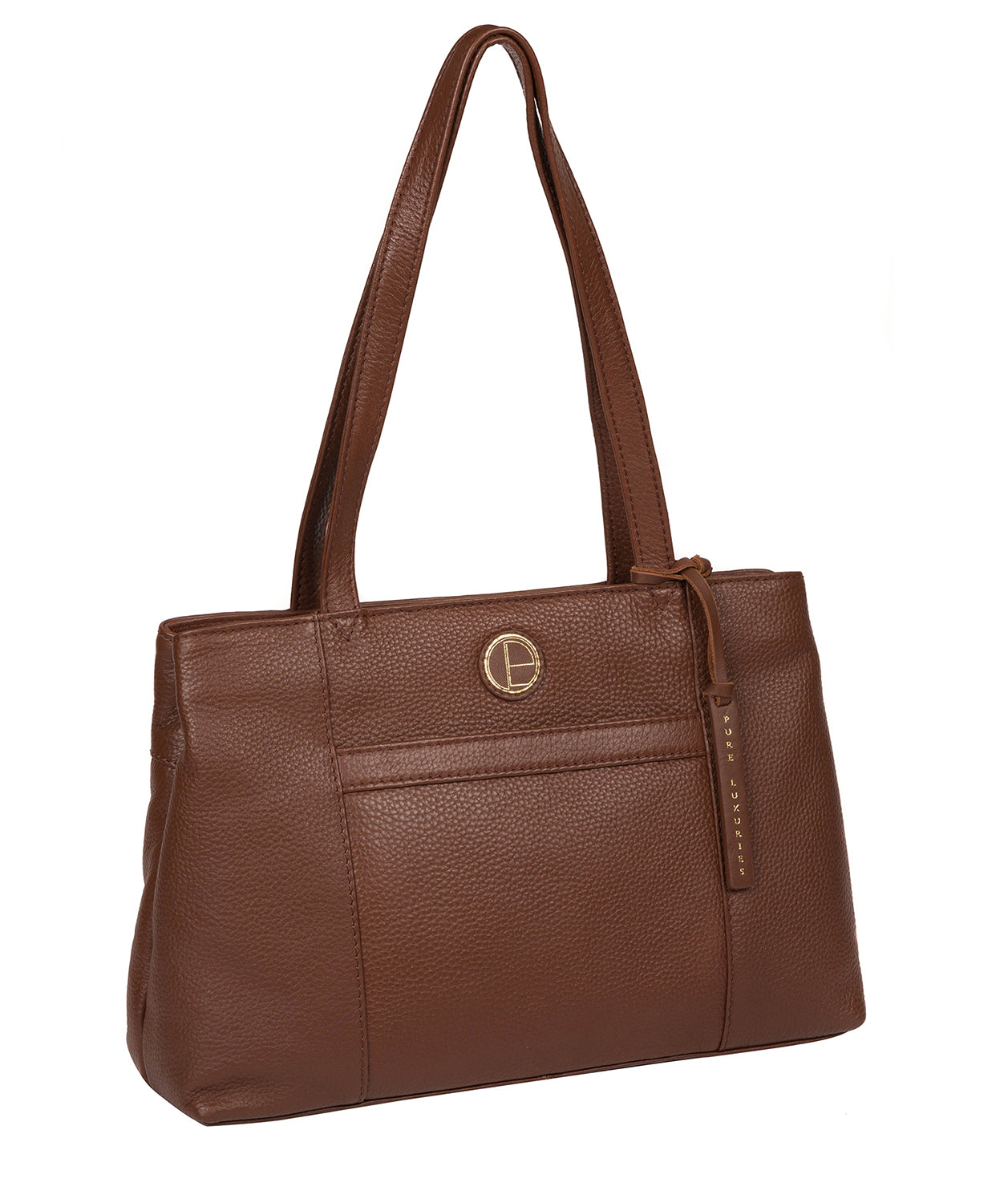 'Mist' Dark Tan Leather Handbag image 5