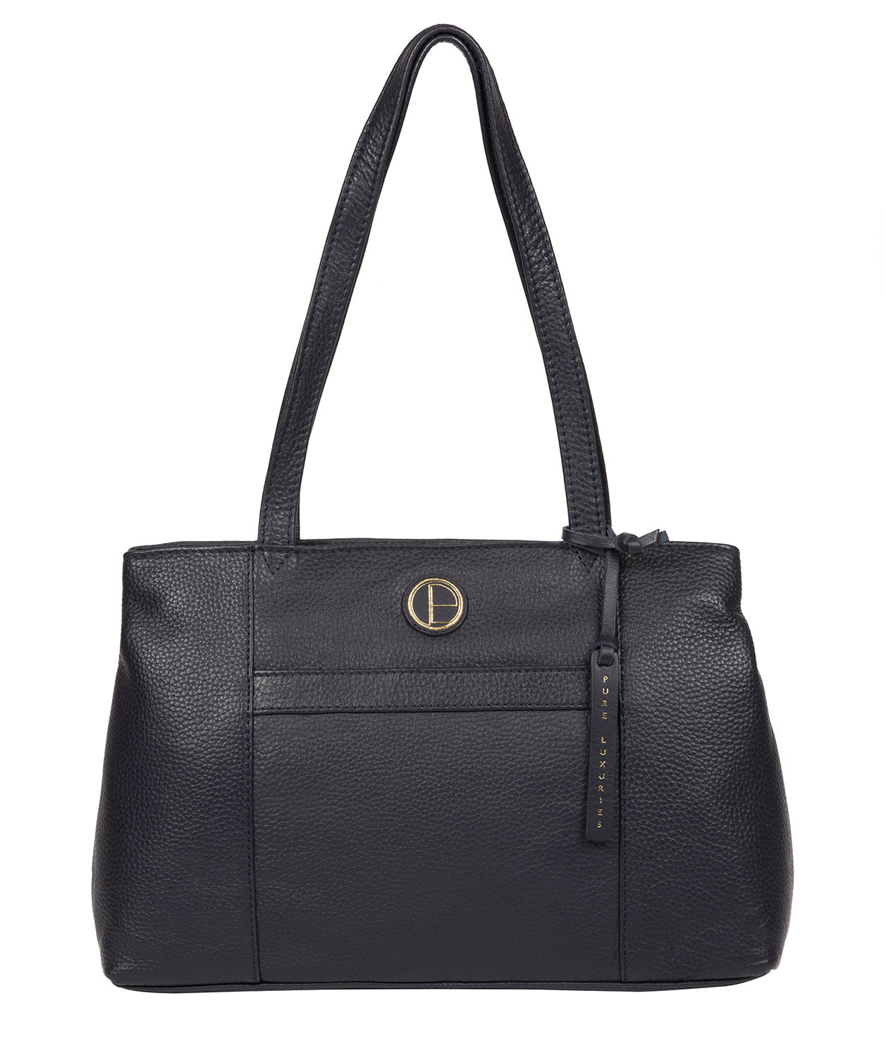 'Mist' Navy Leather Handbag image 1