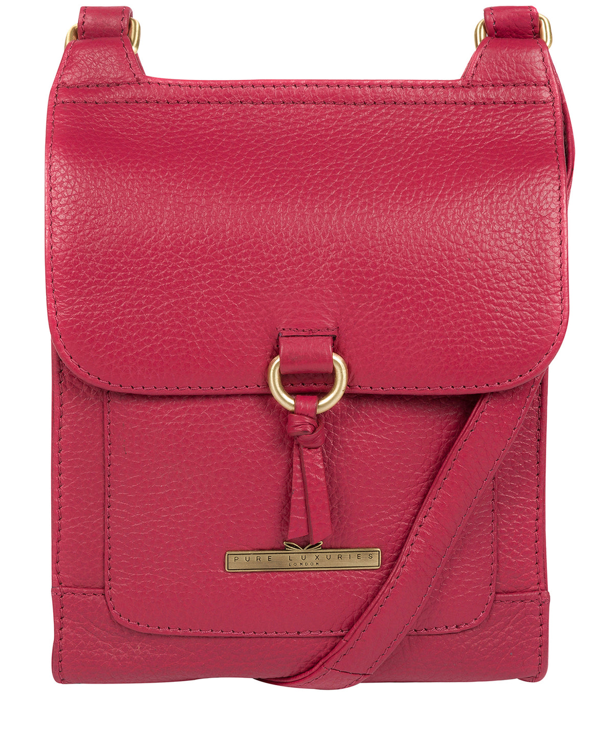 Pink Leather Crossbody Bag Mabel by Pure Luxuries Pure Luxuries London