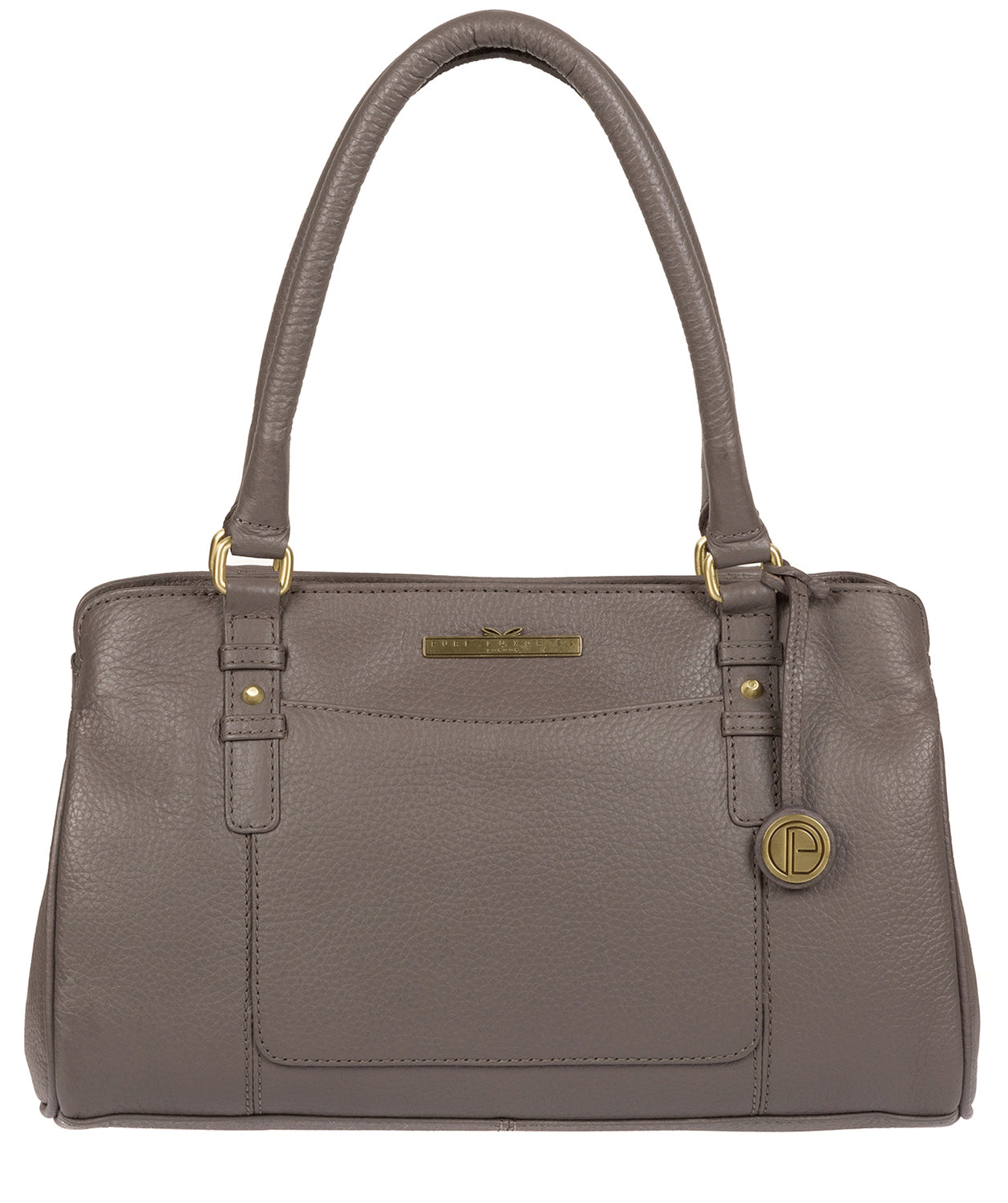 'Lettie' Grey Leather Handbag Pure Luxuries London