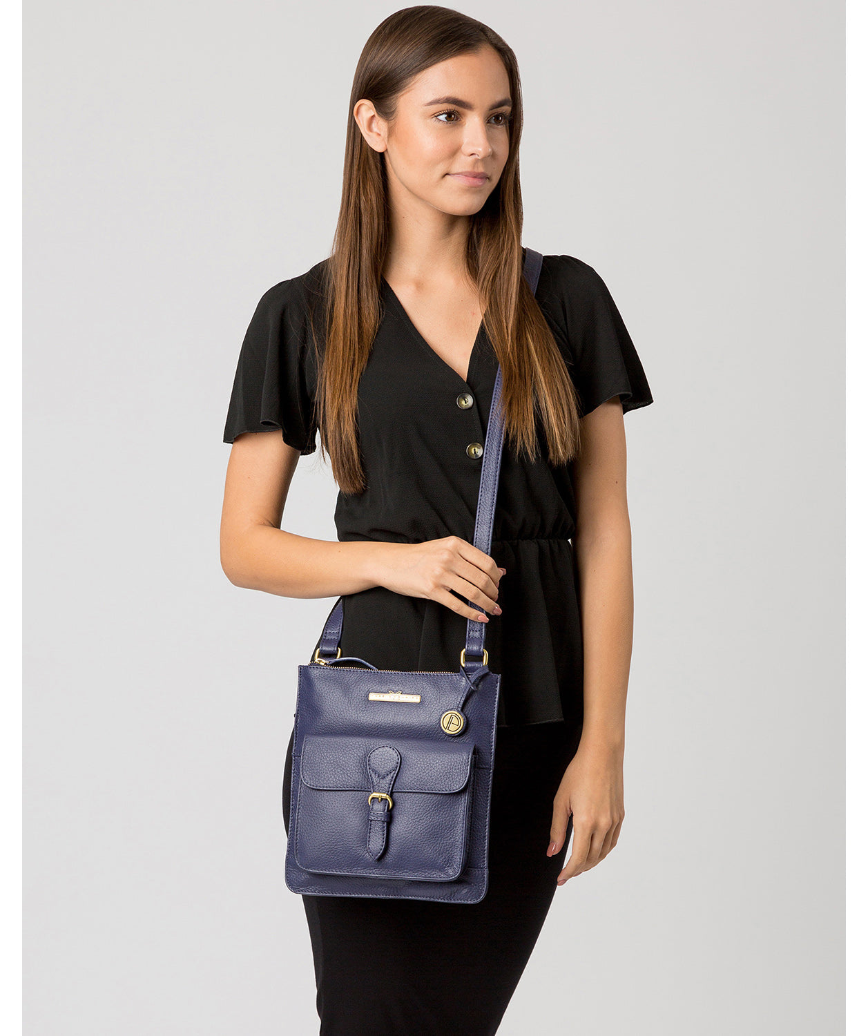 'Heather' Denim Leather Cross Body Bag