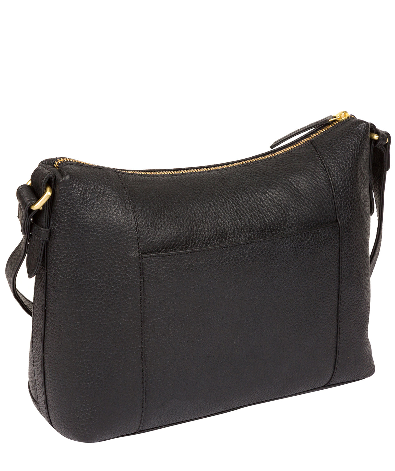 'Natasha' Black Leather Shoulder Bag Pure Luxuries London