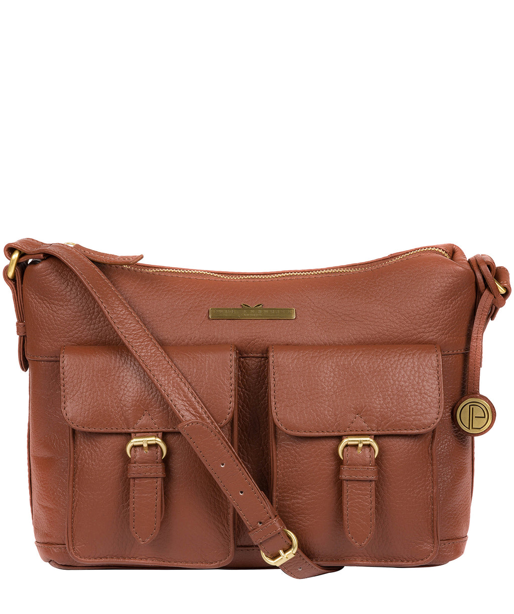 Tan Leather Shoulder Bag 'Natasha' by Pure Luxuries – Pure Luxuries London