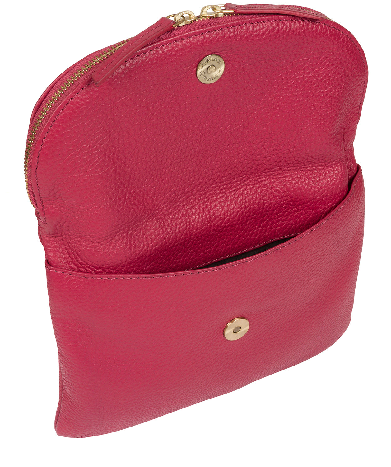 'Sheryl' Berry Leather Cross Body Bag Pure Luxuries London