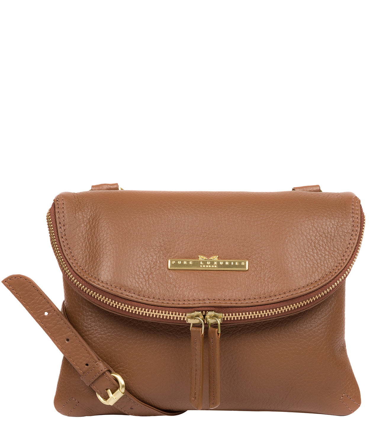 'Sheryl' Dark Tan Leather Cross Body Bag image 1