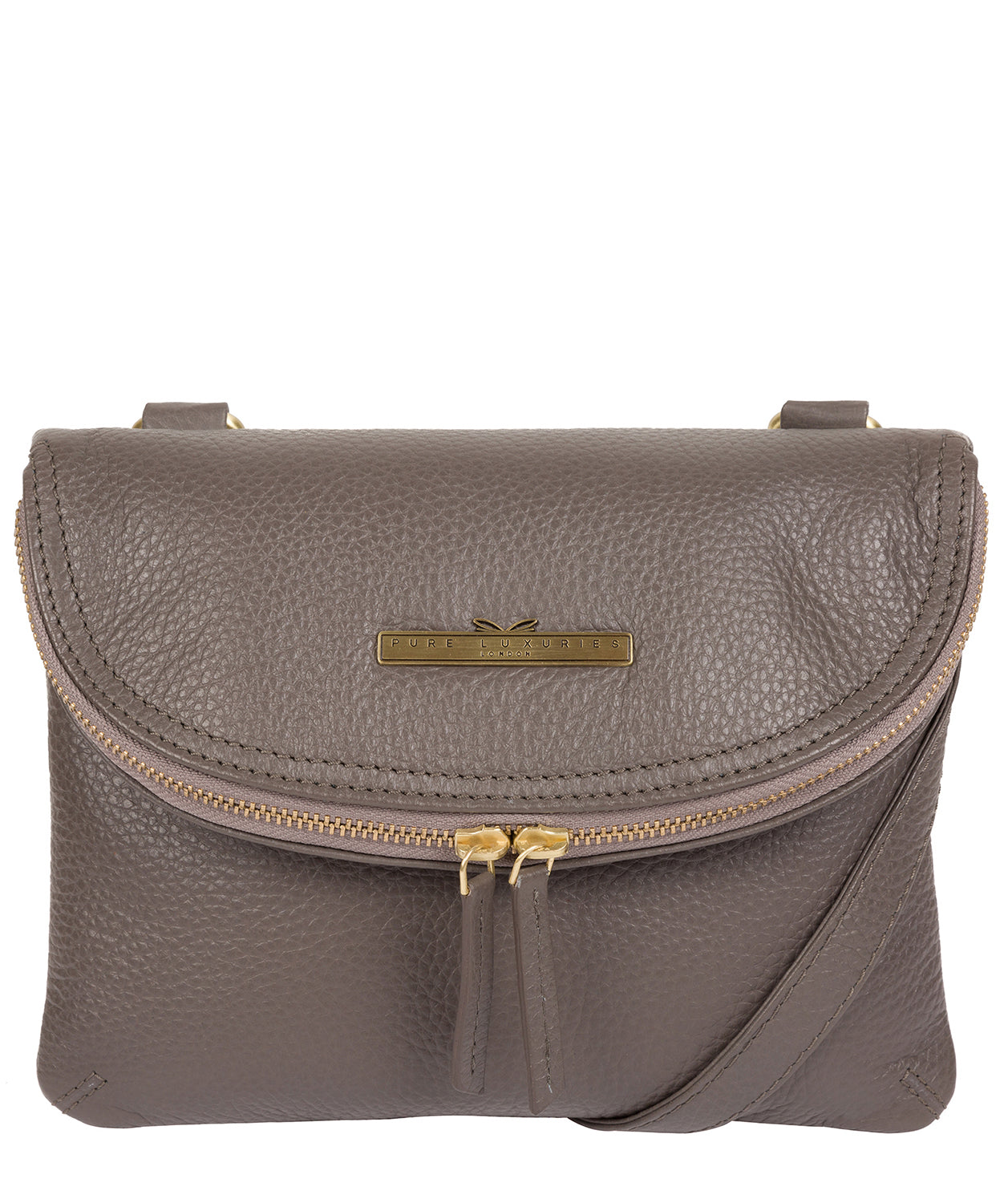 'Sheryl' Grey Leather Cross Body Bag image 1