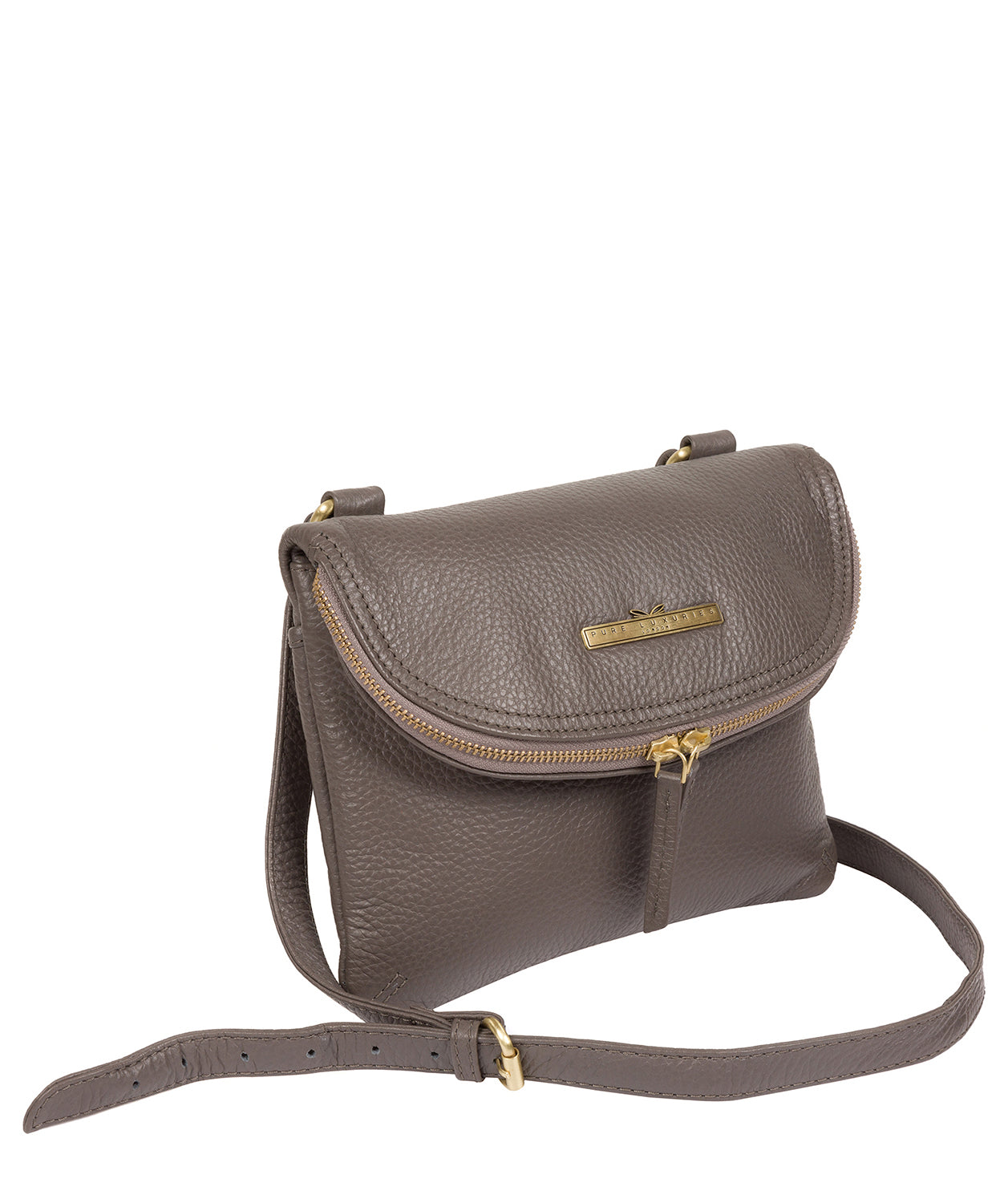 'Sheryl' Grey Leather Cross Body Bag image 3