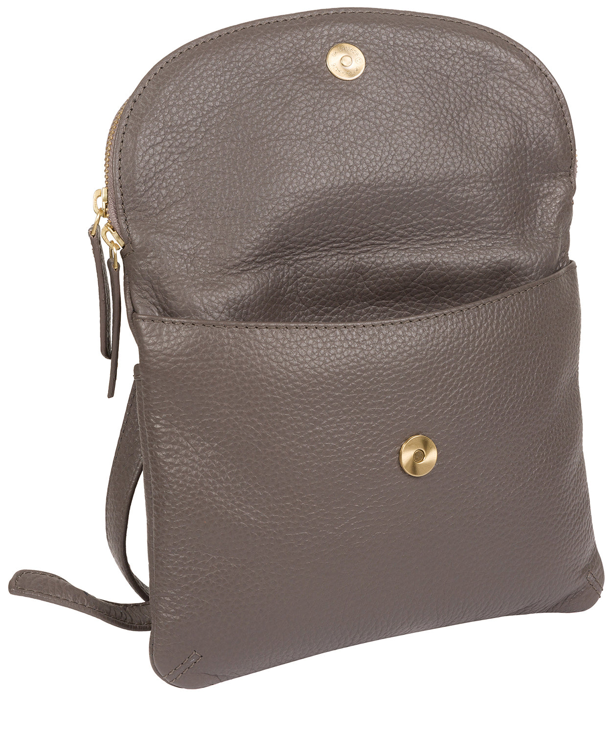 'Sheryl' Grey Leather Cross Body Bag image 5