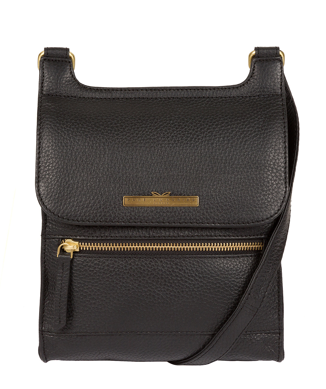 'Keala' Black Quality Leather Cross-Body Bag